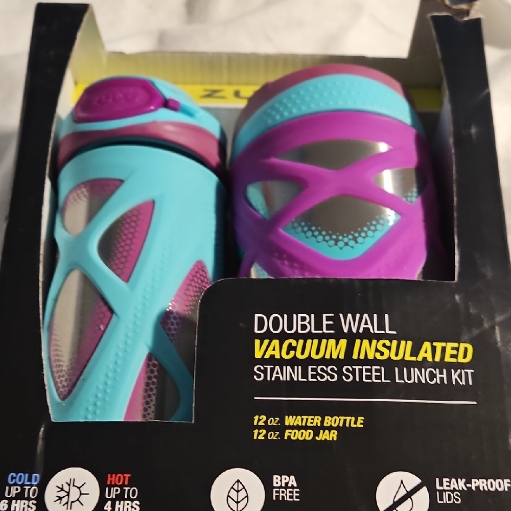 Ulu Purple and Blue Vacuum Insulated Stainless Steel Lunch Kit